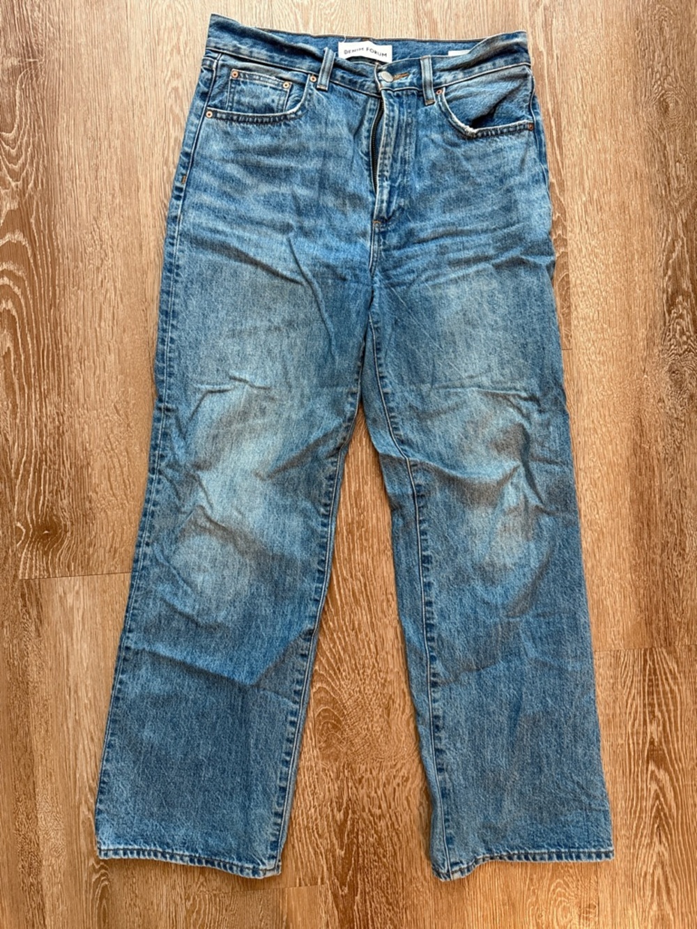 Denim Forum Relaxed Straight Blue Jeans